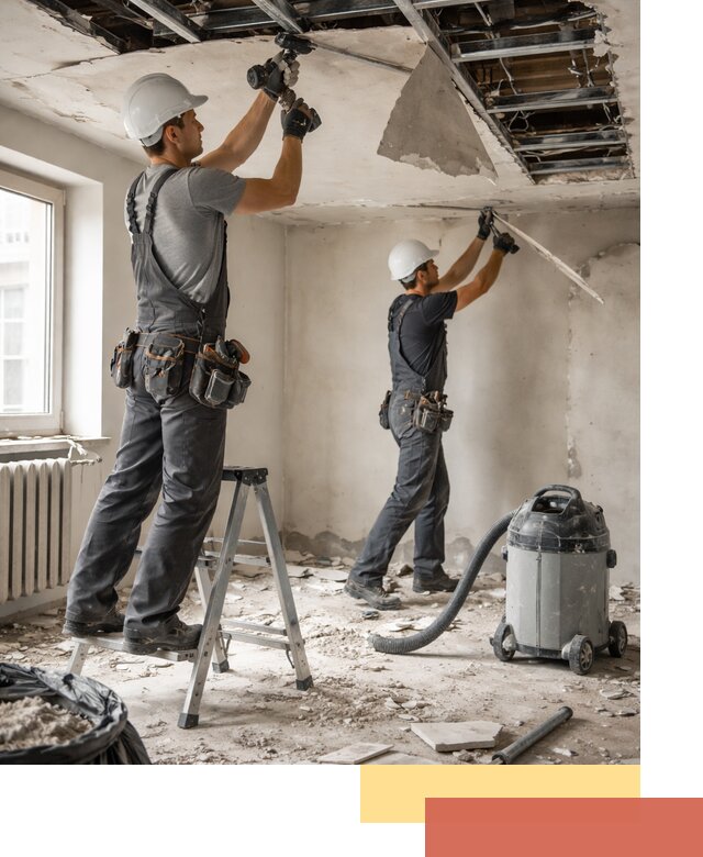 Демонтаж гипсокартонного потолка в Дальнегорске быстро и аккуратно