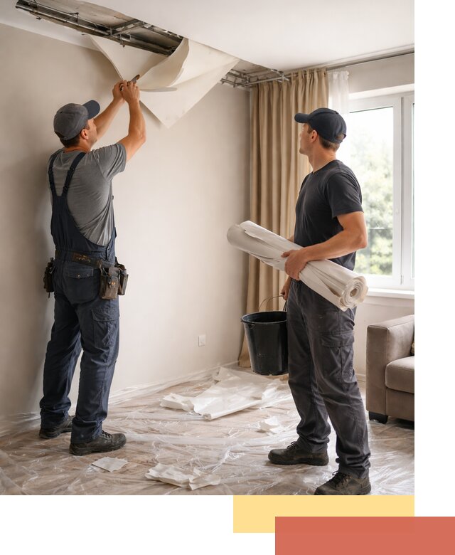 Демонтаж натяжного потолка в Дальнегорске быстро и аккуратно