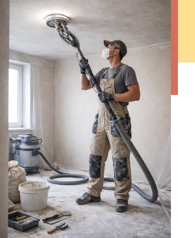 Шлифовка потолка в Дальнегорске от 3606 руб. — услуги шлифования потолка | ОТДЕЛОЧНИК-Дль