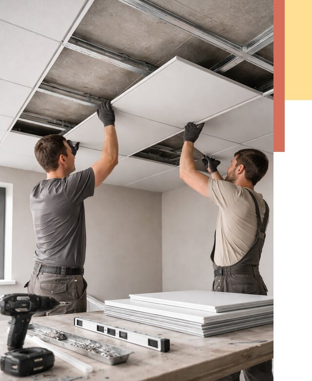 Монтаж кассетного потолка в Дальнегорске от 4637 руб/м2 — установка и сборка | ОТДЕЛОЧНИК-Дль