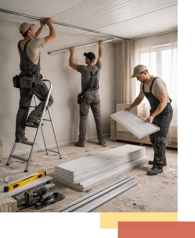 Монтаж потолка из ПВХ панелей в Дальнегорске оперативно и качественно