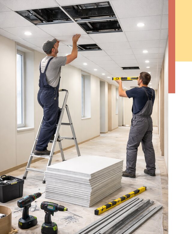 Ремонт потолка Армстронг в Дальнегорске от 4637 руб. — быстро и недорого | ОТДЕЛОЧНИК-Дль