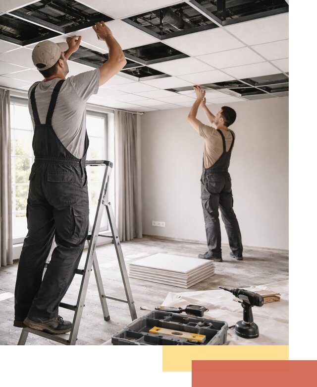 Замена плит подвесного потолка в Дальнегорске быстро и качественно