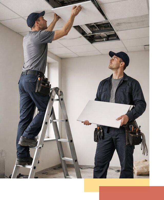 Обслуживание подвесного потолка в Дальнегорске — ремонт и чистка