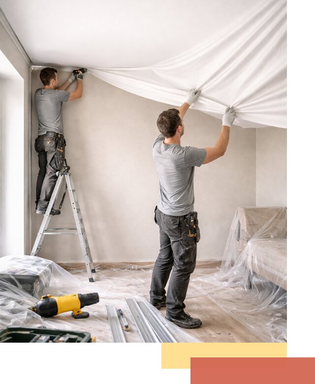 Монтаж тканевого натяжного потолка в Дальнегорске недорого и быстро