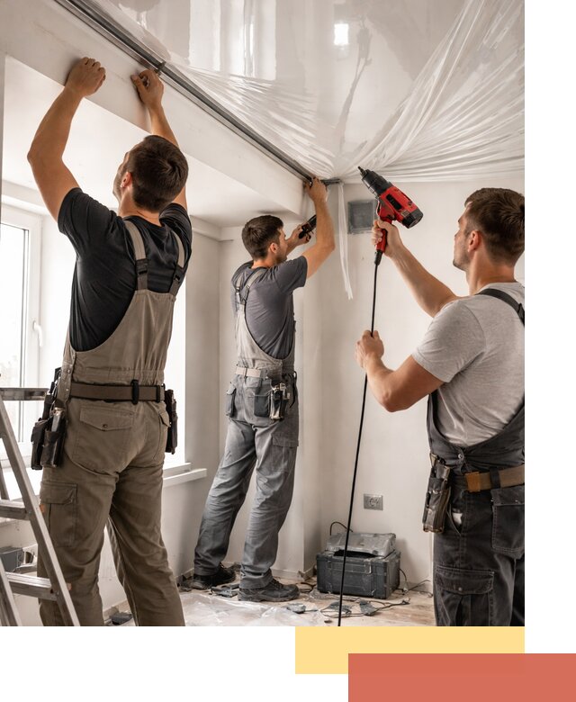 Монтаж глянцевого натяжного потолка в Дальнегорске быстро и качественно