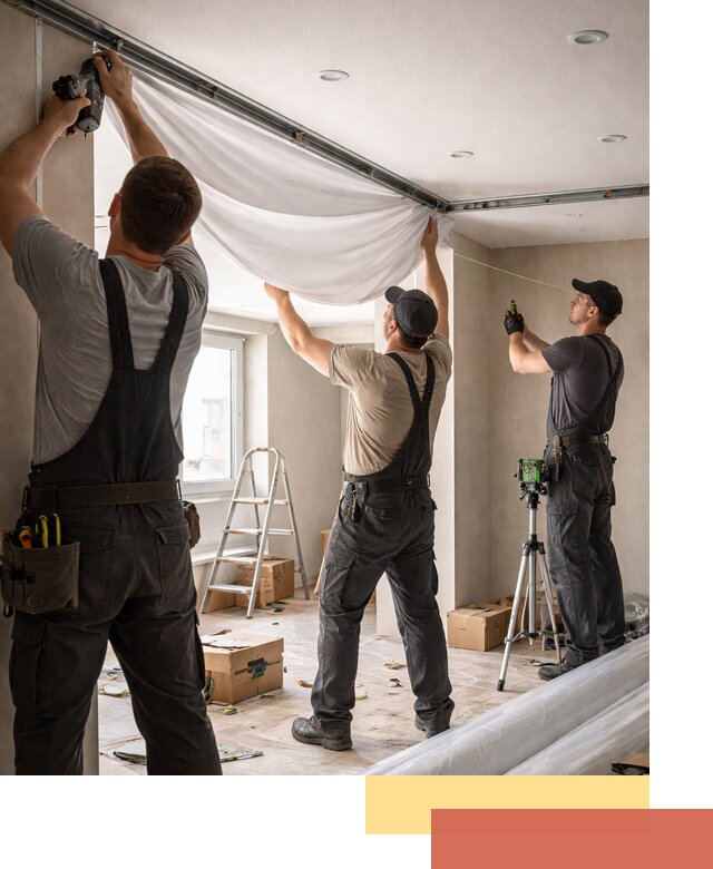 Монтаж парящего натяжного потолка под ключ в Дальнегорске