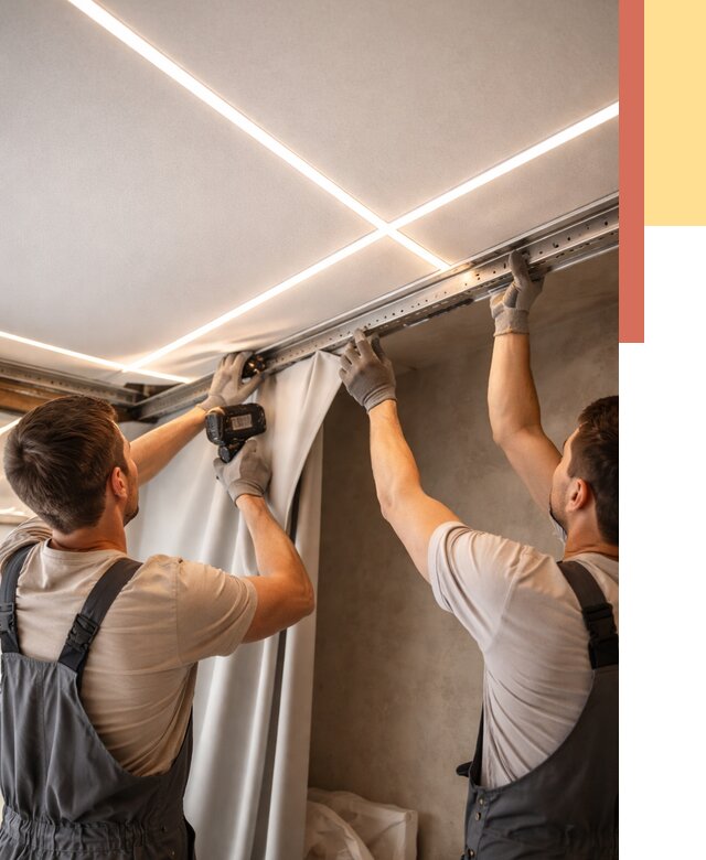 Монтаж натяжного потолка со световыми линиями в Дальнегорске от 1236 руб. | ОТДЕЛОЧНИК-Дль