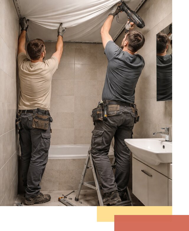 Монтаж натяжного потолка в ванной в Дальнегорске быстро и качественно