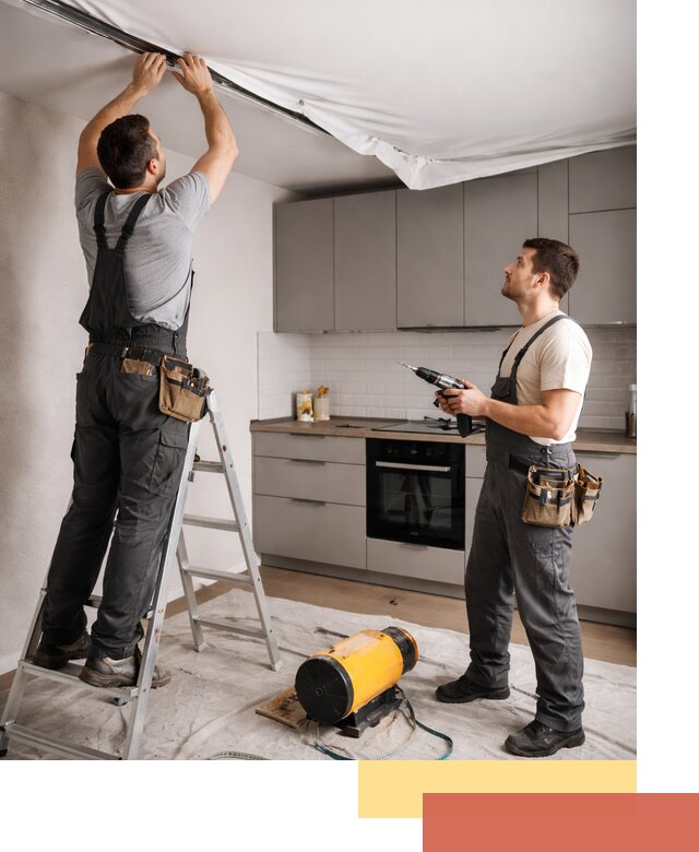 Монтаж натяжного потолка на кухне в Дальнегорске