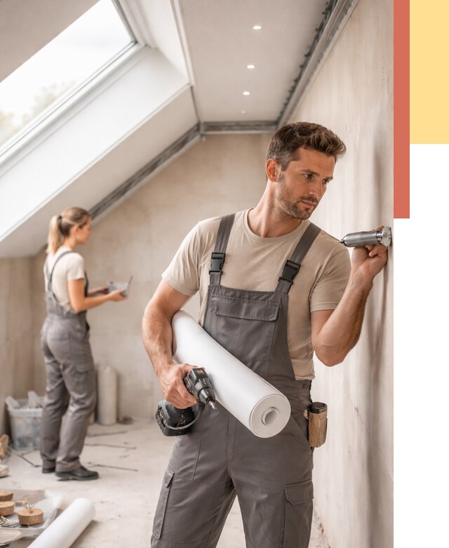 Монтаж натяжного потолка на мансарде в Дальнегорске от 3606 руб. | ОТДЕЛОЧНИК-Дль