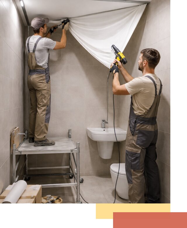 Монтаж натяжного потолка в санузле в Дальнегорске