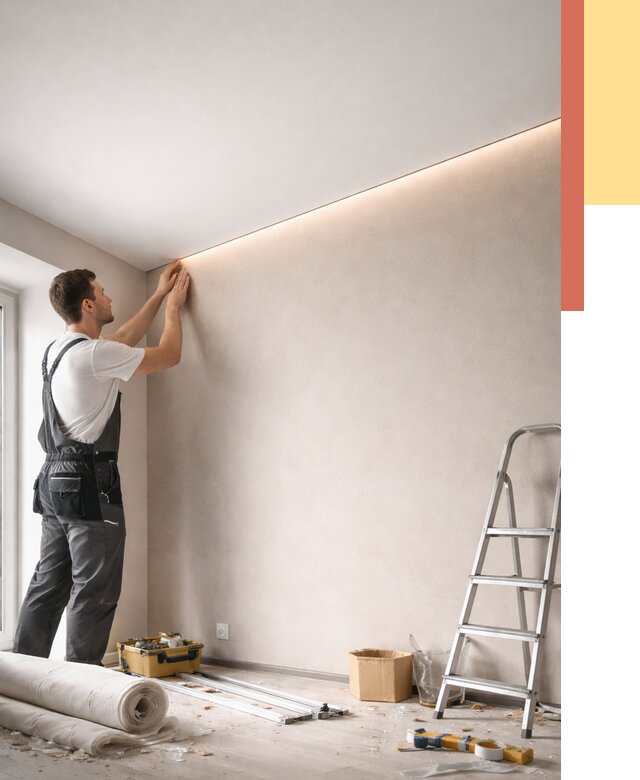 Теневые натяжные потолки в Дальнегорске от 8449 руб. под ключ | ОТДЕЛОЧНИК-Дль