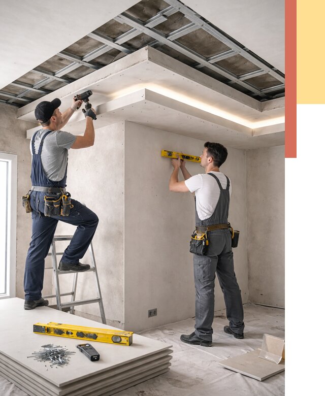 Двухуровневый потолок из гипсокартона в Дальнегорске от 1494 руб. под ключ | ОТДЕЛОЧНИК-Дль