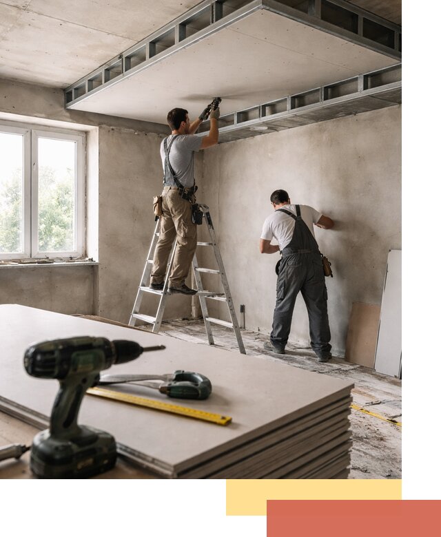 Двухуровневый потолок из гипсокартона в Дальнегорске