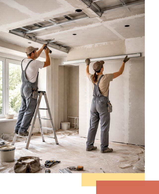 Монтаж многоуровневого потолка из гипсокартона в Дальнегорске