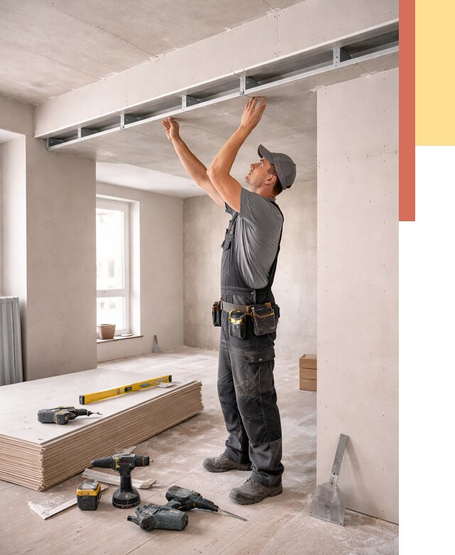 Потолок из гипсокартона с нишей в Дальнегорске от 1288 руб. под ключ | ОТДЕЛОЧНИК-Дль