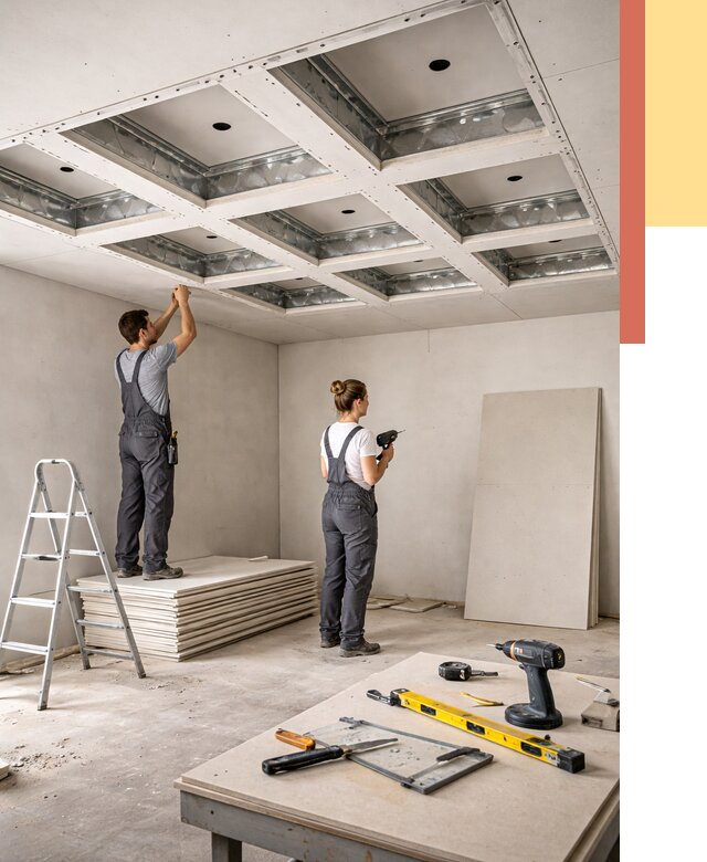 Кессонный потолок из гипсокартона в Дальнегорске от 1906 руб. — монтаж и под ключ | ОТДЕЛОЧНИК-Дль