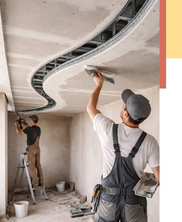 Криволинейный потолок из гипсокартона в Дальнегорске от 2164 руб./м2 | ОТДЕЛОЧНИК-Дль