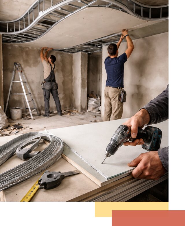 Криволинейный потолок из гипсокартона в Дальнегорске — монтаж и отделка