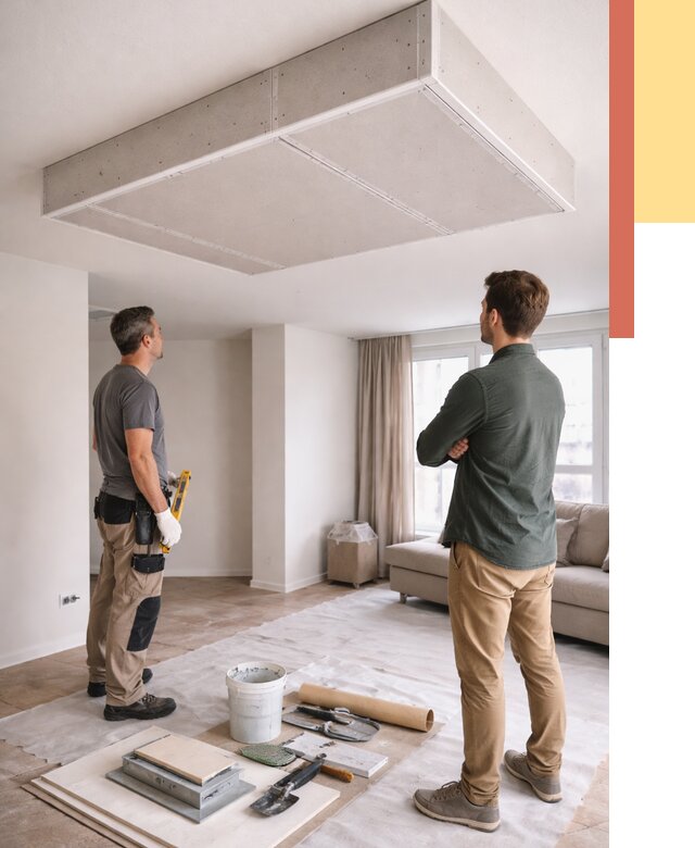 Короб на потолке из гипсокартона в Дальнегорске от 2267 руб. — монтаж и услуги под ключ | ОТДЕЛОЧНИК-Дль