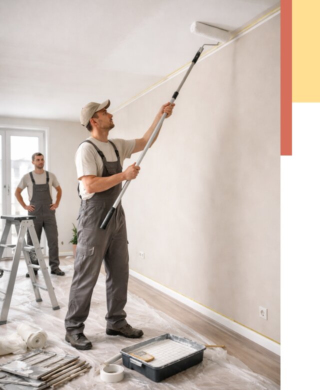 Покраска потолка из гипсокартона в Дальнегорске от 4637 руб./м2 — услуги под ключ | ОТДЕЛОЧНИК-Дль