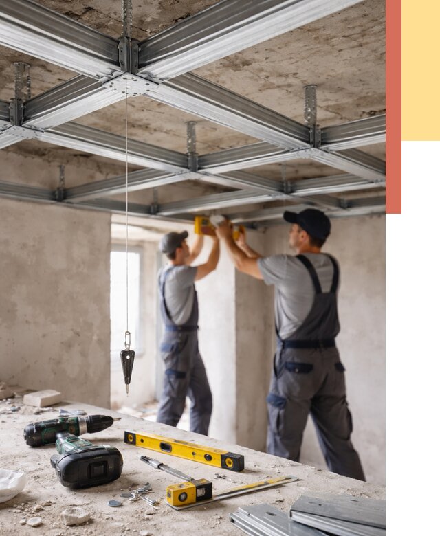 Монтаж каркаса потолка из профиля в Дальнегорске от 4637 руб. — услуги ОТДЕЛОЧНИК-Дль
