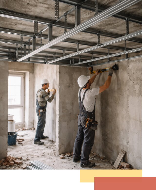 Монтаж каркаса потолка из профильного профиля в Дальнегорске