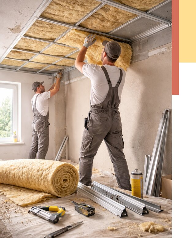 Утепление потолка в Дальнегорске от 7419 руб/м2 — недорого, быстро, под ключ | ОТДЕЛОЧНИК-Дль